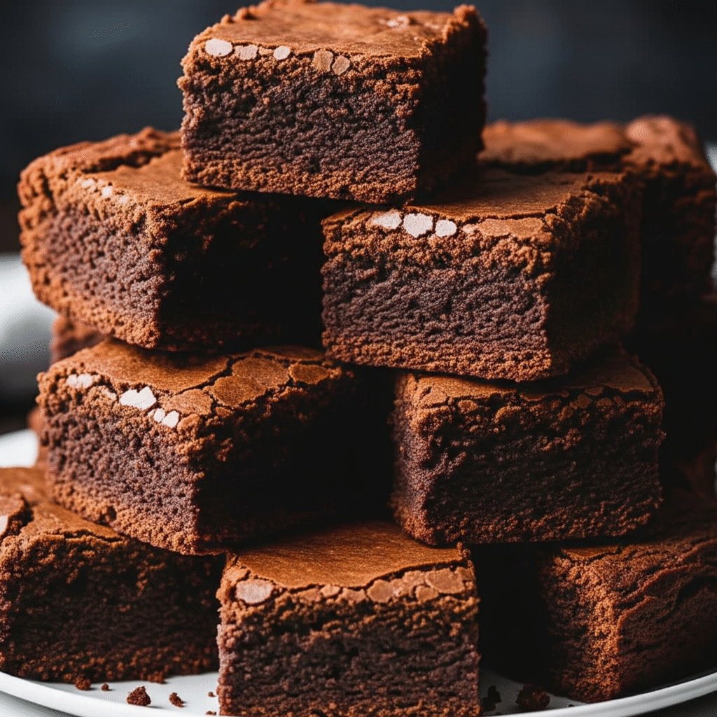 Gluten free brownies with fudgy texture and cracked tops