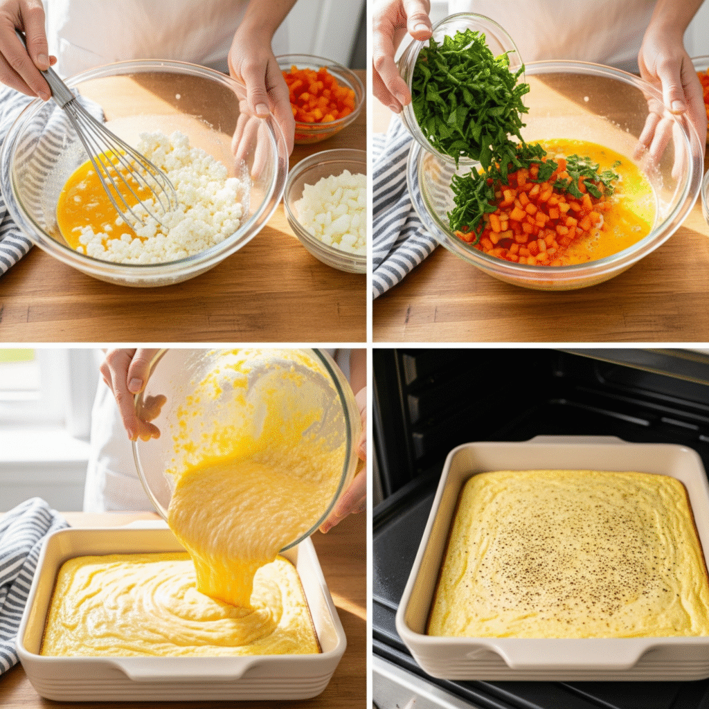 How to make Cottage Cheese Eggs Bake - step-by-step preparation