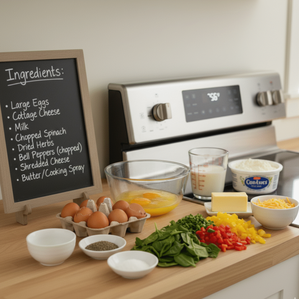 Ingredients for the Best Cottage Cheese Egg Casserole