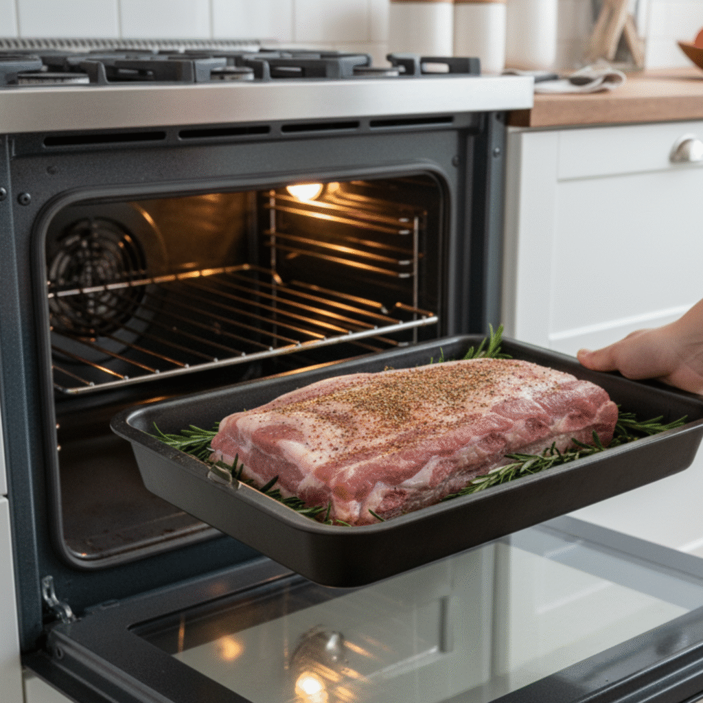 Step by step preparation of Pork Rib Roast