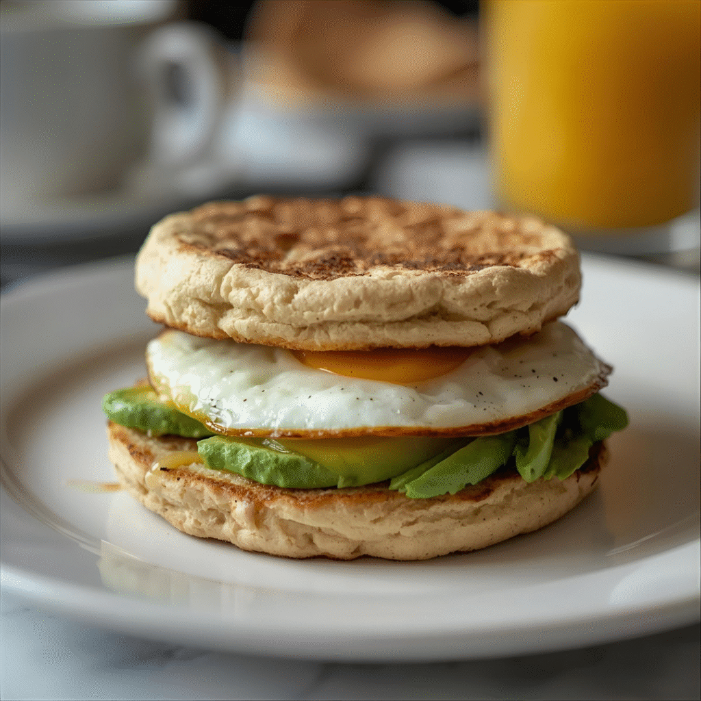 Egg & Avocado Breakfast Sandwich – “Breakfast ideas with eggs: Egg and avocado sandwich, a high protein breakfast and quick breakfast recipe.”