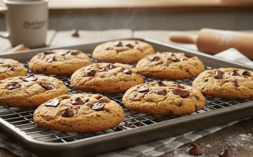 Freshly baked cookies from the best chocolate chip cookie recipe
