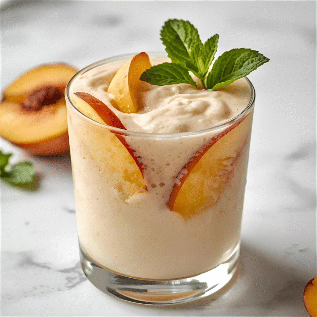 Peach Greek Yogurt Smoothie – “Breakfast smoothie with peaches and Greek yogurt, an easy breakfast idea and high protein breakfast recipe.”