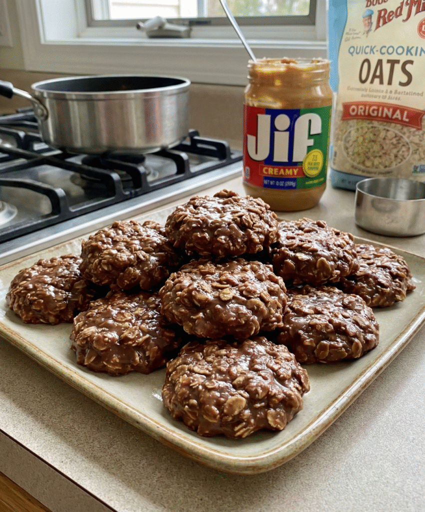 Classic Chocolate Peanut Butter No Bake Cookies