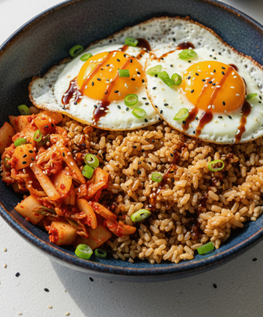 Spicy Kimchi & Brown Rice Egg Bowl